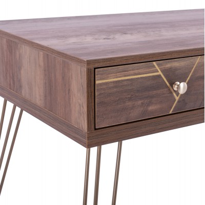 ΚΟΝΣΟΛΑ KAITLYN HM8653 ΚΑΡΥΔΙ ΜΕ ΧΡΥΣΟ 120x55x79,5Y εκ. Vintage - Country - Γυάλινα
