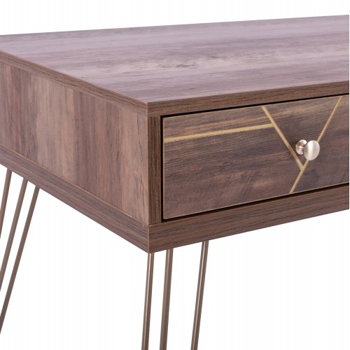 ΚΟΝΣΟΛΑ KAITLYN HM8653 ΚΑΡΥΔΙ ΜΕ ΧΡΥΣΟ 120x55x79,5Y εκ. Vintage - Country - Γυάλινα