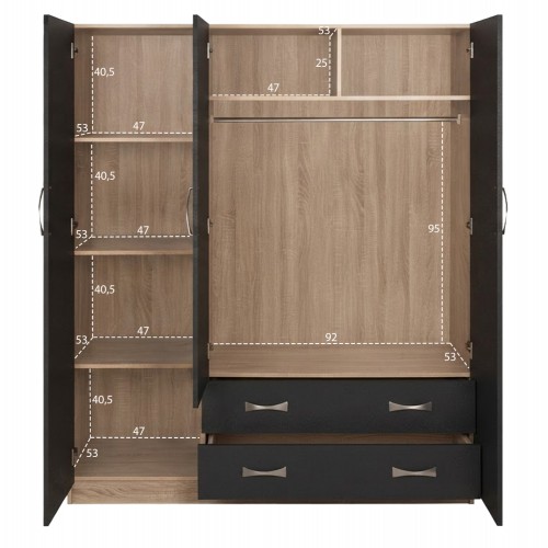 ΝΤΟΥΛΑΠΑ 3ΦΥΛΛΗ CARLY HM384.04 ΜΕ ΔΥΟ ΣΥΡΤΑΡΙΑ SONAMA-ΓΚΡΙ 150X55Χ180Υεκ. Υπνοδωμάτιο