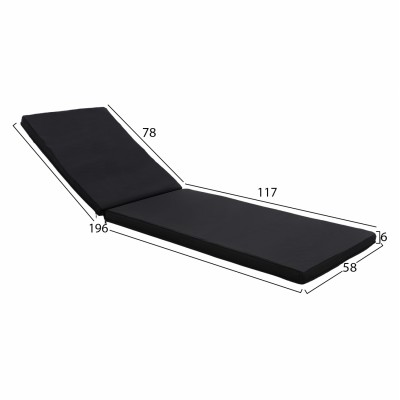 ΜΑΞΙΛΑΡΙ ΞΑΠΛΩΣΤΡΑΣ TEXTILENE 600gr/m2 2X1 SIFNOS ΜΑΥΡΟ HM11234.05T 196(117+1+78)x58x6εκ. ΜΑΞΙΛΑΡΙ ΞΑΠΛΩΣΤΡΑΣ TEXTILENE 600gr/m2 2X1 SIFNOS ΜΑΥΡΟ HM11234.05T 196(117+1+78)x58x6εκ.
