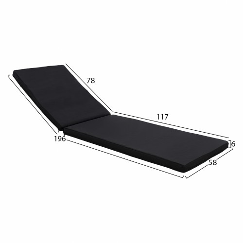 ΜΑΞΙΛΑΡΙ ΞΑΠΛΩΣΤΡΑΣ TEXTILENE 600gr/m2 2X1 SIFNOS ΜΑΥΡΟ HM11234.05T 196(117+1+78)x58x6εκ. ΜΑΞΙΛΑΡΙ ΞΑΠΛΩΣΤΡΑΣ TEXTILENE 600gr/m2 2X1 SIFNOS ΜΑΥΡΟ HM11234.05T 196(117+1+78)x58x6εκ.