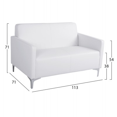 ΚΑΝΑΠΕΣ 2ΘΕΣΙΟΣ NELLIE HM3159.22 ΜΕ ΛΕΥΚΟ PU 113x71x71Υ εκ. ΚΑΝΑΠΕΣ 2ΘΕΣΙΟΣ NELLIE HM3159.22 ΜΕ ΛΕΥΚΟ PU 113x71x71Υ εκ.