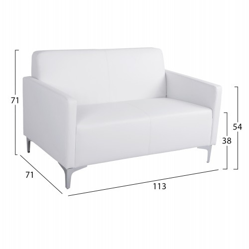 ΚΑΝΑΠΕΣ 2ΘΕΣΙΟΣ NELLIE HM3159.22 ΜΕ ΛΕΥΚΟ PU 113x71x71Υ εκ. Σαλόνι ΚΑΝΑΠΕΣ 2ΘΕΣΙΟΣ NELLIE HM3159.22 ΜΕ ΛΕΥΚΟ PU 113x71x71Υ εκ. Σαλόνι