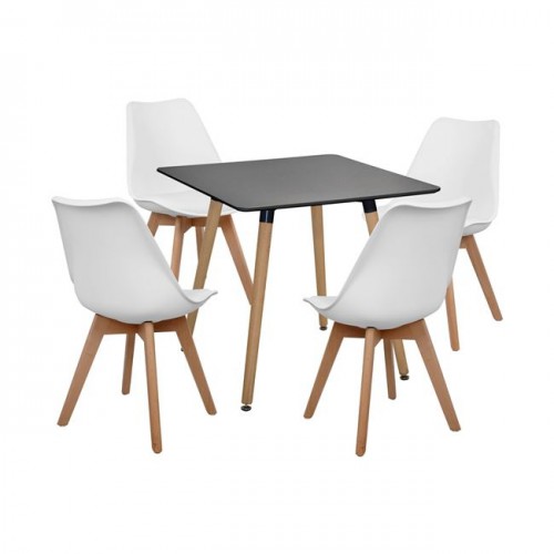 ΣΕΤ 5ΤΜΧ ΤΡΑΠΕΖΙ MINIMAL ΜΑΥΡΟ & VEGAS ΛΕΥΚΕΣ HM10601 80x80x74 cm. Τραπεζαρία ΣΕΤ 5ΤΜΧ ΤΡΑΠΕΖΙ MINIMAL ΜΑΥΡΟ & VEGAS ΛΕΥΚΕΣ HM10601 80x80x74 cm. Τραπεζαρία