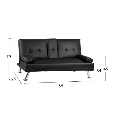 ΚΑΝΑΠΕΣ ΚΡΕΒΑΤΙ BENIN ΜΕ ΜΑΥΡΟ PU 165x76,5x79 εκ ΚΑΙ ΠΤΥΣΣΟΜΕΝΟ ΜΠΡΑΤΣΟ HM3157.01 ΚΑΝΑΠΕΣ ΚΡΕΒΑΤΙ BENIN ΜΕ ΜΑΥΡΟ PU 165x76,5x79 εκ ΚΑΙ ΠΤΥΣΣΟΜΕΝΟ ΜΠΡΑΤΣΟ HM3157.01