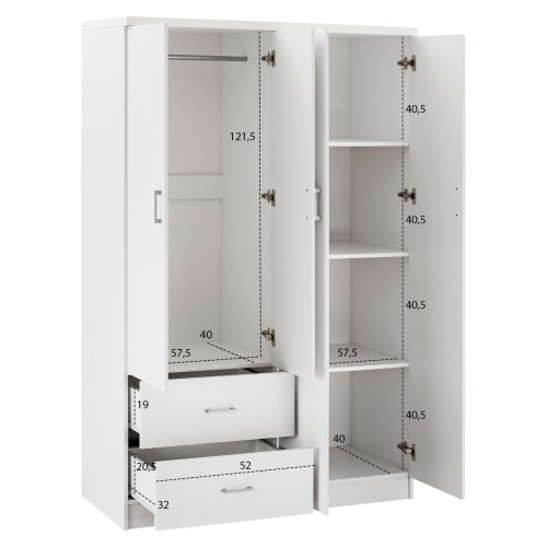 ΝΤΟΥΛΑΠΑ 4ΦΥΛΛΗ ME 2 ΣΥΡΤΑΡΙΑ BLAKELY HM339.05 ΛΕΥΚΗ 120Χ42,5Χ180,5 εκ. Υπνοδωμάτιο
