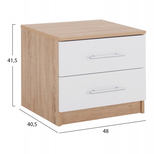 ΚΟΜΟΔΙΝΟ ΜΕΛΑΜΙΝΗΣ HM2220.06 SONAMA - ΛΕΥΚΟ 48x40,5x41,5 εκ. Υπνοδωμάτιο