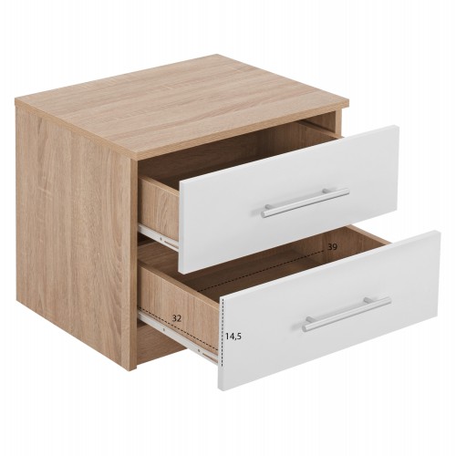 ΚΟΜΟΔΙΝΟ ΜΕΛΑΜΙΝΗΣ HM2220.06 SONAMA - ΛΕΥΚΟ 48x40,5x41,5 εκ. Υπνοδωμάτιο