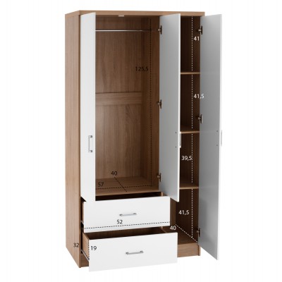 ΝΤΟΥΛΑΠΑ 3ΦΥΛΛΗ ME 2 ΣΥΡΤΑΡΙΑ CAESAR HM340.06 SONAMA - ΛΕΥΚO 89x42,5x181 εκ. Υπνοδωμάτιο ΝΤΟΥΛΑΠΑ 3ΦΥΛΛΗ ME 2 ΣΥΡΤΑΡΙΑ CAESAR HM340.06 SONAMA - ΛΕΥΚO 89x42,5x181 εκ. Υπνοδωμάτιο