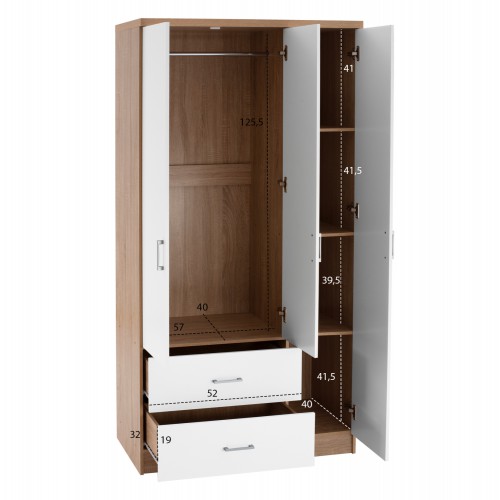 ΝΤΟΥΛΑΠΑ 3ΦΥΛΛΗ ME 2 ΣΥΡΤΑΡΙΑ CAESAR HM340.06 SONAMA - ΛΕΥΚO 89x42,5x181 εκ. Υπνοδωμάτιο ΝΤΟΥΛΑΠΑ 3ΦΥΛΛΗ ME 2 ΣΥΡΤΑΡΙΑ CAESAR HM340.06 SONAMA - ΛΕΥΚO 89x42,5x181 εκ. Υπνοδωμάτιο