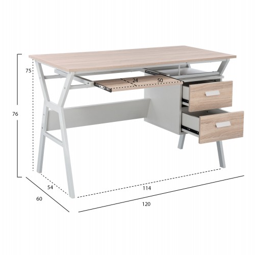 ΓΡΑΦΕΙΟ SONOMA ΜΕ ΛΕΥΚΟ ΣΚΕΛΕΤΟ HM2130.01 120X60X76εκ. Έπιπλα Γραφείου