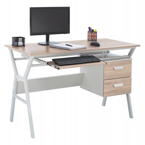 ΓΡΑΦΕΙΟ SONOMA ΜΕ ΛΕΥΚΟ ΣΚΕΛΕΤΟ HM2130.01 120X60X76εκ. Έπιπλα Γραφείου