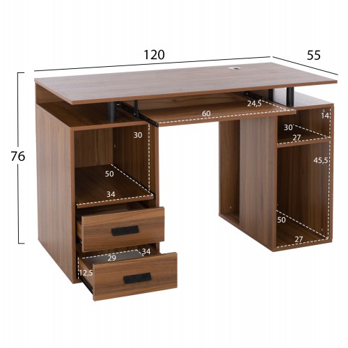 ΓΡΑΦΕΙΟ ΜΕΛΑΜΙΝΗΣ STATUS HM2026.03 WALNUT 120Χ55Χ76 εκ. Έπιπλα Γραφείου ΓΡΑΦΕΙΟ ΜΕΛΑΜΙΝΗΣ STATUS HM2026.03 WALNUT 120Χ55Χ76 εκ. Έπιπλα Γραφείου