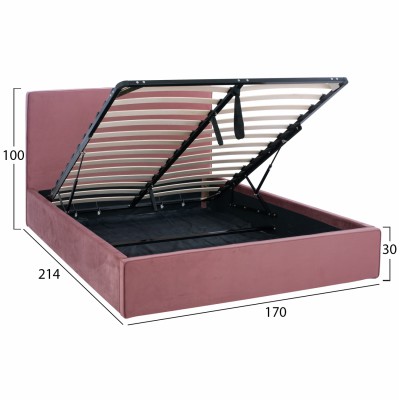 ΚΡΕΒΑΤΙ ALLIE HM584.12 160Χ200 ΜΕ ΑΠΟΘΗΚΕΥΤΙΚΟ ΧΩΡΟ ΣΑΠΙΟ ΜΗΛΟ Υπνοδωμάτιο