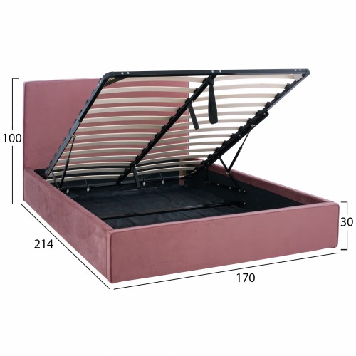 ΚΡΕΒΑΤΙ ALLIE HM584.12 160Χ200 ΜΕ ΑΠΟΘΗΚΕΥΤΙΚΟ ΧΩΡΟ ΣΑΠΙΟ ΜΗΛΟ Υπνοδωμάτιο