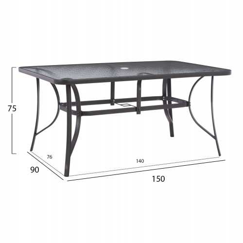 ΤΡΑΠΕΖΙ BRUNO 150X90Χ75Υεκ. ΜΕΤΑΛΛΙΚΟ ΟΡΘΟΓΩΝΙΟ ΓΚΡΙ ΜΕ ΤΡΥΠΑ ΟΜΠΡΕΛΑΣ Φ38 HM5145.11 Εξωτερικού Χώρου ΤΡΑΠΕΖΙ BRUNO 150X90Χ75Υεκ. ΜΕΤΑΛΛΙΚΟ ΟΡΘΟΓΩΝΙΟ ΓΚΡΙ ΜΕ ΤΡΥΠΑ ΟΜΠΡΕΛΑΣ Φ38 HM5145.11 Εξωτερικού Χώρου