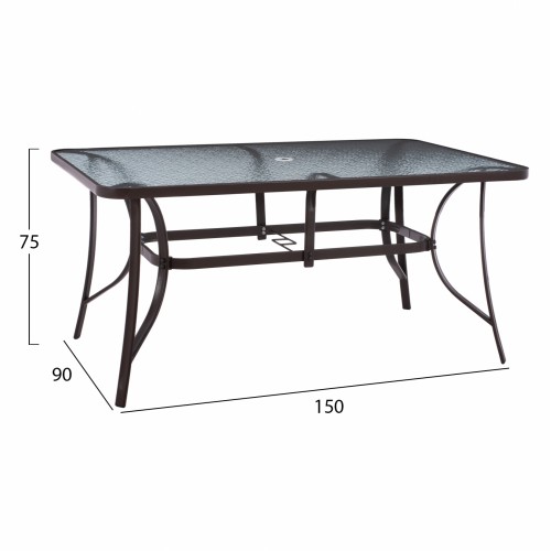 ΤΡΑΠΕΖΙ BRUNO 150X90Χ75Υεκ. ΜΕΤΑΛΛΙΚΟ ΟΡΘΟΓΩΝΙΟ ΚΑΦΕ ΜΕ ΤΡΥΠΑ ΟΜΠΡΕΛΑΣ Φ38 HM5145.12 Εξωτερικού Χώρου ΤΡΑΠΕΖΙ BRUNO 150X90Χ75Υεκ. ΜΕΤΑΛΛΙΚΟ ΟΡΘΟΓΩΝΙΟ ΚΑΦΕ ΜΕ ΤΡΥΠΑ ΟΜΠΡΕΛΑΣ Φ38 HM5145.12 Εξωτερικού Χώρου