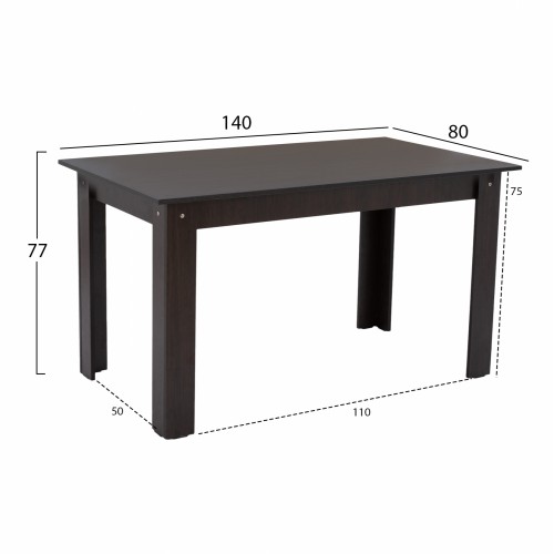 ΤΡΑΠΕΖΙ ΚΟΥΖΙΝΑΣ KELVIN 140x80x77Υεκ. WENGE HM2429.02 Σαλόνι