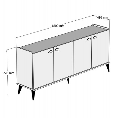 ΜΠΟΥΦΕΣ ΜΕΛΑΜΙΝΗΣ HM9045.01 NATURAL WOOD - ΜΑΥΡΟ ΜΑΡΜΑΡΟ 180x41x77,8Y εκ. ΜΠΟΥΦΕΣ ΜΕΛΑΜΙΝΗΣ HM9045.01 NATURAL WOOD - ΜΑΥΡΟ ΜΑΡΜΑΡΟ 180x41x77,8Y εκ.