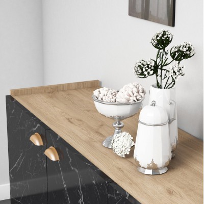 ΜΠΟΥΦΕΣ ΜΕΛΑΜΙΝΗΣ HM9045.01 NATURAL WOOD - ΜΑΥΡΟ ΜΑΡΜΑΡΟ 180x41x77,8Y εκ. ΜΠΟΥΦΕΣ ΜΕΛΑΜΙΝΗΣ HM9045.01 NATURAL WOOD - ΜΑΥΡΟ ΜΑΡΜΑΡΟ 180x41x77,8Y εκ.