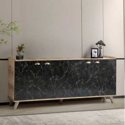 ΜΠΟΥΦΕΣ ΜΕΛΑΜΙΝΗΣ HM9045.01 NATURAL WOOD - ΜΑΥΡΟ ΜΑΡΜΑΡΟ 180x41x77,8Y εκ. Τραπεζαρία ΜΠΟΥΦΕΣ ΜΕΛΑΜΙΝΗΣ HM9045.01 NATURAL WOOD - ΜΑΥΡΟ ΜΑΡΜΑΡΟ 180x41x77,8Y εκ. Τραπεζαρία