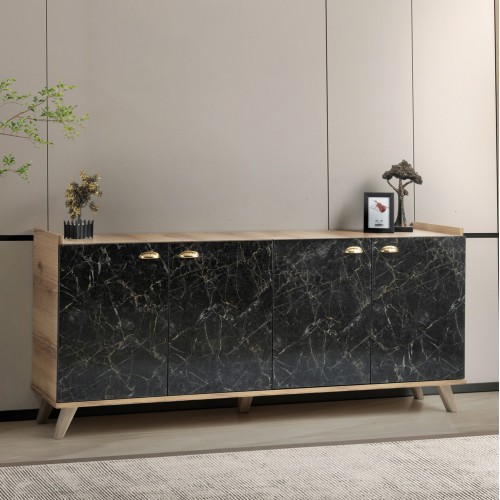 ΜΠΟΥΦΕΣ ΜΕΛΑΜΙΝΗΣ HM9045.01 NATURAL WOOD - ΜΑΥΡΟ ΜΑΡΜΑΡΟ 180x41x77,8Y εκ. Τραπεζαρία ΜΠΟΥΦΕΣ ΜΕΛΑΜΙΝΗΣ HM9045.01 NATURAL WOOD - ΜΑΥΡΟ ΜΑΡΜΑΡΟ 180x41x77,8Y εκ. Τραπεζαρία