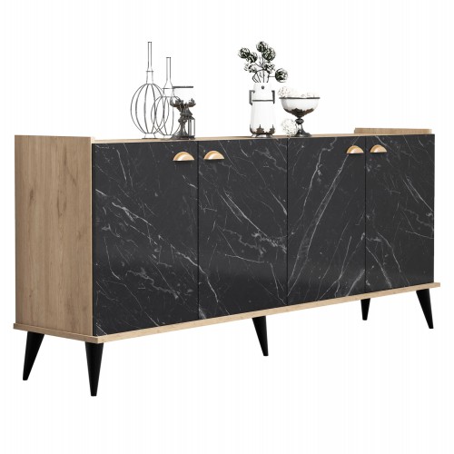 ΜΠΟΥΦΕΣ ΜΕΛΑΜΙΝΗΣ HM9045.01 NATURAL WOOD - ΜΑΥΡΟ ΜΑΡΜΑΡΟ 180x41x77,8Y εκ. ΜΠΟΥΦΕΣ ΜΕΛΑΜΙΝΗΣ HM9045.01 NATURAL WOOD - ΜΑΥΡΟ ΜΑΡΜΑΡΟ 180x41x77,8Y εκ.