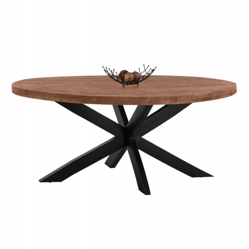 ΤΡΑΠΕΖΙ HM8483.11 OVAL 6εκ. ΠΑΧΟΣ ΑΠΟ ΜΑΣΙΦ ΞΥΛΟ MANGO 210x100x78Υ εκ. Σαλόνι