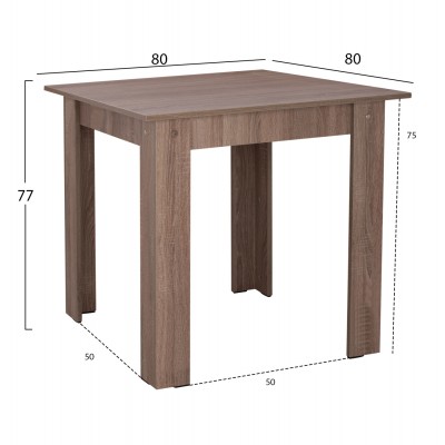 ΤΡΑΠΕΖΙ ΚΟΥΖΙΝΑΣ KELVIN HM2427.05, SONOMA OAK TRUFFLE, 80x80x77εκ. ΤΡΑΠΕΖΙ ΚΟΥΖΙΝΑΣ KELVIN HM2427.05, SONOMA OAK TRUFFLE, 80x80x77εκ.