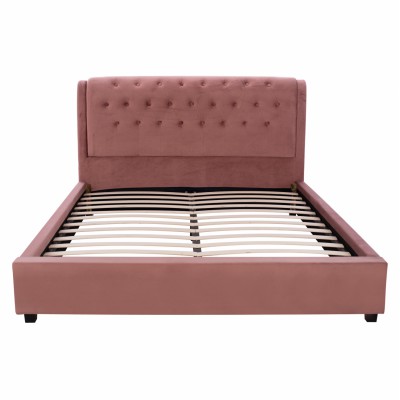 ΚΡΕΒΑΤΙ ODALYS 150X200 ΒΕΛΟΥΔΟ ΥΦΑΣΜΑ ΣΑΠΙΟ ΜΗΛΟ HM549.12 164x223x100 εκ. Υπνοδωμάτιο