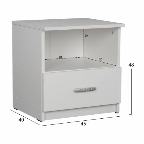 ΚΟΜΟΔΙΝΟ ADLER ΜΕΛΑΜΙΝΗΣ ΛΕΥΚΟ HM2431.03 45x40x48 εκ. Υπνοδωμάτιο ΚΟΜΟΔΙΝΟ ADLER ΜΕΛΑΜΙΝΗΣ ΛΕΥΚΟ HM2431.03 45x40x48 εκ. Υπνοδωμάτιο