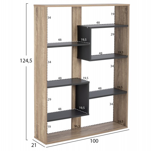 ΒΙΒΛΙΟΘΗΚΗ MARCELINE HM8772.02 100Χ21Χ124,5 ΓΚΡΙ Έπιπλα Γραφείου ΒΙΒΛΙΟΘΗΚΗ MARCELINE HM8772.02 100Χ21Χ124,5 ΓΚΡΙ Έπιπλα Γραφείου