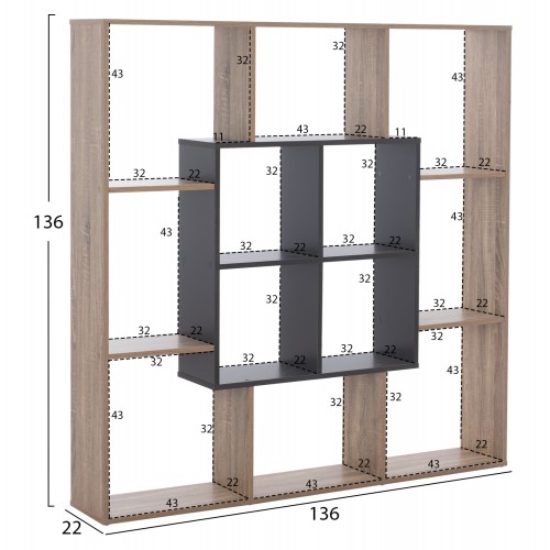 ΒΙΒΛΙΟΘΗΚΗ BRODY HM8771.02 136X22X136 ΓΚΡΙ Έπιπλα Γραφείου ΒΙΒΛΙΟΘΗΚΗ BRODY HM8771.02 136X22X136 ΓΚΡΙ Έπιπλα Γραφείου