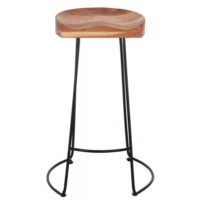ΣΚΑΜΠΟ BAR RUNDRA ΑΠΟ ΜΑΣΙΦ ΞΥΛΟ ΑΚΑΚΙΑΣ 48x40χ76Υεκ. HM8363.11 Τραπεζαρία