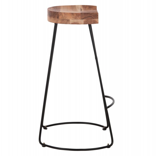 ΣΚΑΜΠΟ BAR RUNDRA ΑΠΟ ΜΑΣΙΦ ΞΥΛΟ ΑΚΑΚΙΑΣ 48x40χ76Υεκ. HM8363.11 Τραπεζαρία