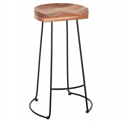 ΣΚΑΜΠΟ BAR RUNDRA ΑΠΟ ΜΑΣΙΦ ΞΥΛΟ ΑΚΑΚΙΑΣ 48x40χ76Υεκ. HM8363.11 Τραπεζαρία