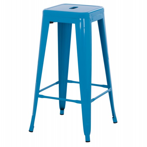ΣΚΑΜΠΟ BAR ΜΕΤΑΛΛΙΚΟ MELITA ΣΕ ΜΠΛΕ HM8642.08 43x43x78 εκ. Τραπεζαρία