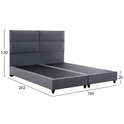 ΚΡΕΒΑΤΙ MILO ΑΠΟ ΓΚΡΙ ΒΕΛΟΥΔΟ HM628.10 ΓΙΑ ΣΤΡΩΜΑ 180x200 εκ. Υπνοδωμάτιο