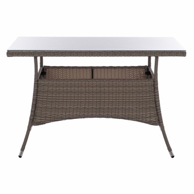 ΤΡΑΠΕΖΙ ΜΕΤΑΛΛΙΚΟ MILITARY RATTAN ΓΚΡΙ HM5141.31 120x70x75Υ εκ. Εξωτερικού Χώρου