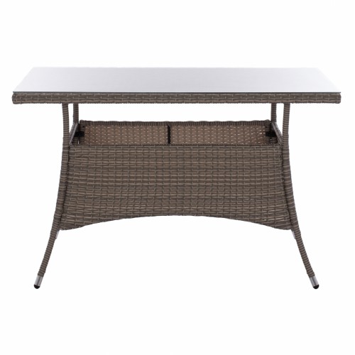 ΤΡΑΠΕΖΙ ΜΕΤΑΛΛΙΚΟ MILITARY RATTAN ΓΚΡΙ HM5141.31 120x70x75Υ εκ. Εξωτερικού Χώρου