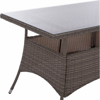 ΤΡΑΠΕΖΙ ΜΕΤΑΛΛΙΚΟ MILITARY RATTAN ΓΚΡΙ HM5141.31 120x70x75Υ εκ. Εξωτερικού Χώρου