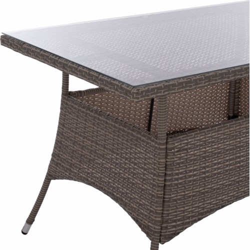 ΤΡΑΠΕΖΙ ΜΕΤΑΛΛΙΚΟ MILITARY RATTAN ΓΚΡΙ HM5141.31 120x70x75Υ εκ. Εξωτερικού Χώρου