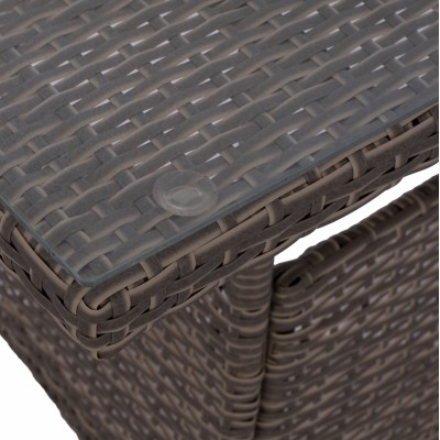 ΤΡΑΠΕΖΙ ΜΕΤΑΛΛΙΚΟ MILITARY RATTAN ΓΚΡΙ HM5141.31 120x70x75Υ εκ. Εξωτερικού Χώρου