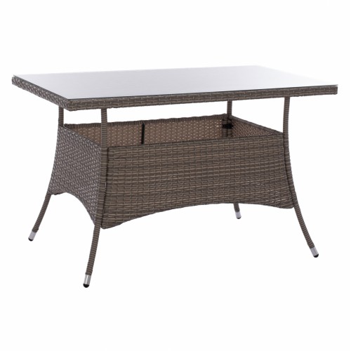 ΤΡΑΠΕΖΙ ΜΕΤΑΛΛΙΚΟ MILITARY RATTAN ΓΚΡΙ HM5141.31 120x70x75Υ εκ. Εξωτερικού Χώρου