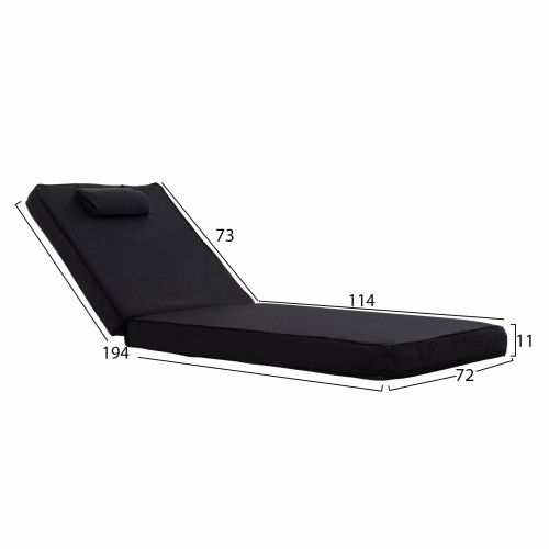 ΜΑΞΙΛΑΡΙ ΞΑΠΛΩΣΤΡΑΣ TEXTILENE 600gr/m2 2X1 SIFNOΜΑΥΡΟ HM11237.05T 194x70x11 εκ. Εξωτερικού Χώρου ΜΑΞΙΛΑΡΙ ΞΑΠΛΩΣΤΡΑΣ TEXTILENE 600gr/m2 2X1 SIFNOΜΑΥΡΟ HM11237.05T 194x70x11 εκ. Εξωτερικού Χώρου