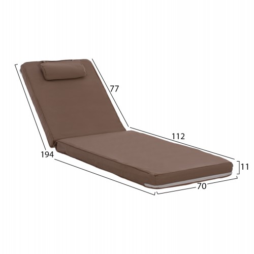 ΜΑΞΙΛΑΡΙ ΞΑΠΛΩΣΤΡΑΣ TEXTILENE 600gr/m2 2X1 SIFNOS ΜΟΚΑ HM11237.04T 194x70x11εκ. Εξωτερικού Χώρου ΜΑΞΙΛΑΡΙ ΞΑΠΛΩΣΤΡΑΣ TEXTILENE 600gr/m2 2X1 SIFNOS ΜΟΚΑ HM11237.04T 194x70x11εκ. Εξωτερικού Χώρου