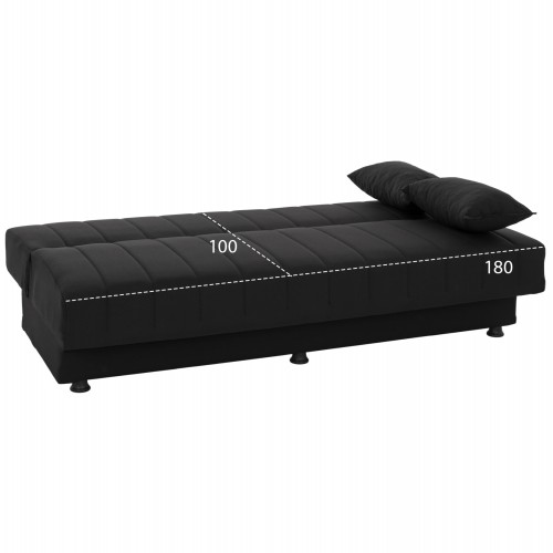 ΚΑΝΑΠΕΣ ΚΡΕΒΑΤΙ ANDRI ΤΡΙΘΕΣΙΟΣ ΜΑΥΡΟΣ HM3239.01 180x72x77 εκ. Σαλόνι ΚΑΝΑΠΕΣ ΚΡΕΒΑΤΙ ANDRI ΤΡΙΘΕΣΙΟΣ ΜΑΥΡΟΣ HM3239.01 180x72x77 εκ. Σαλόνι