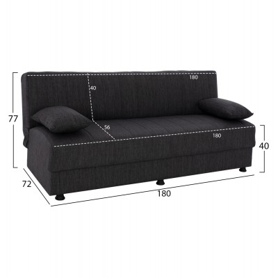 ΚΑΝΑΠΕΣ ΚΡΕΒΑΤΙ ΤΡΙΘΕΣΙΟΣ ΓΚΡΙ HM3239.03 180x83x74Υεκ. ΚΑΝΑΠΕΣ ΚΡΕΒΑΤΙ ΤΡΙΘΕΣΙΟΣ ΓΚΡΙ HM3239.03 180x83x74Υεκ.