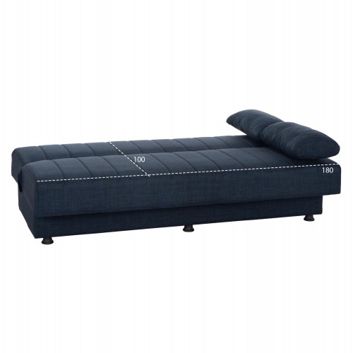 ΚΑΝΑΠΕΣ ΚΡΕΒΑΤΙ ANDRI ΤΡΙΘΕΣΙΟΣ ΜΠΛΕ HM3239.07 180x72x77 εκ. Σαλόνι