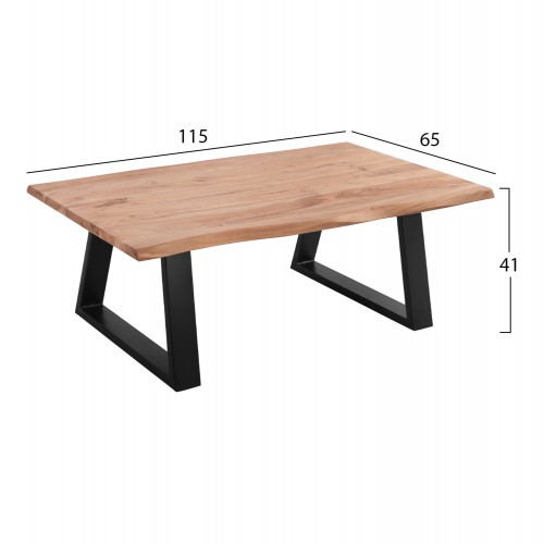 ΤΡΑΠΕΖΙ ΣΑΛΟΝΙΟΥ SOFIA SLIM HM8502.11 ΜΑΣΙΦ ΞΥΛΟ ΑΚΑΚΙΑΣ 115Χ65Χ41Υεκ. Σαλόνι